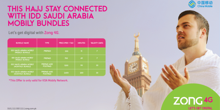 Stay Connected During Hajj 2025 with Zong’s International Dialing Mobily Bundles for Saudi  Arabia