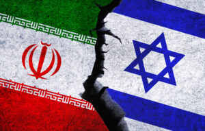 Israel and Iran flag together. Israel and Iran conflict