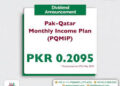 Pak-Qatar Asset Management Company Limited announces dividend of PKR 0.2095 per unit for its Pak-Qatar Monthly Income Plan