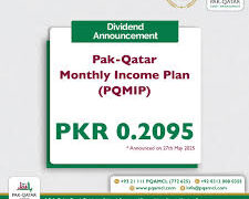 Pak-Qatar Asset Management Company Limited announces dividend of PKR 0.2095 per unit for its Pak-Qatar Monthly Income Plan