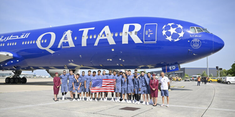Qatar Airways Flies Paris Saint-Germain on a Special UEFA Champions League Boeing 777 for FIFA Club World Cup 2025™ with the Club’s Emblem