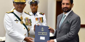 Admiral Naveed Ashraf NI M Chief of The naval Staff presented Letter of Commendation to Mr Danish Aman.