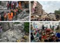 The rescue operation at the site of the collapsed building in Karachi’s Lyari area
