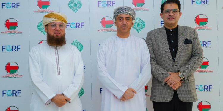 Humza Y.Tabani,With H.E. Sami Al Khanjri, C.G of Oman,and Haji Abdul Habib Attari,