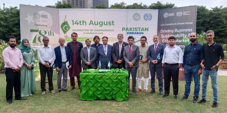 President, Vice President, Directors, and staff of Employers Federation of Pakistan, celebrated 78th Pakistan Independence Day at ILO House in Karachi