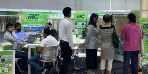Picture - Visitors explore the Mahmood Textile Mills booth at Intertextile Shanghai Apparel and Fabrics 2025