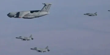Pakistan Air Force contingent comprising the cutting-edge JF-17 Thunder Block-III fighter jets, accompanied
