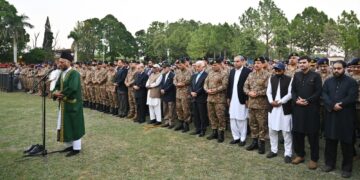 Funeral prayer of Lieutenant Colonel Junaid Tariq (age: 39 years, resident of District Rawalpindi)