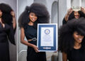 The woman with the world’s largest Afro hairstyle.
