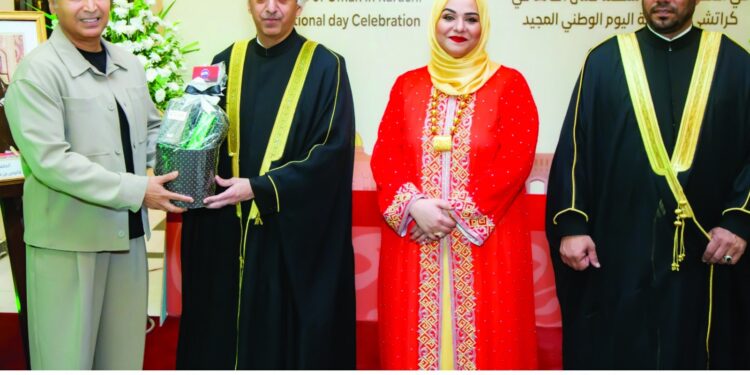 Chief Operating Officer Medicam Group Khurram Khalil Nanitalwala presents a Gift from Medicam to the Consul General of the Sultanate of Oman,