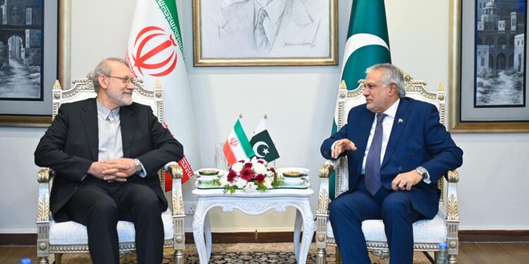 Mohammad Ishaq Dar received Dr. Ali Larijani, Secretary of Iran’s Supreme National Security Council, during his official visit to Pakistan today.