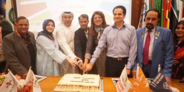 Nizami Health and Educational Welfare Organization* celebrated the 80th Anniversary of the United Nations Day by cutting a cake.