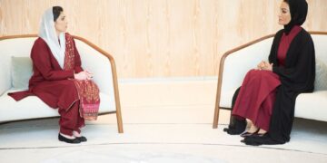 First Lady of Pakistan Meets Her Highness Sheikha Moza bint Nasser at Qatar Foundation