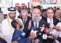 Honorable Federal Minister for Commerce of Pakistan is talking to the media at the inauguration ceremony of FoodAg 2025 in Expo Center, Karachi.