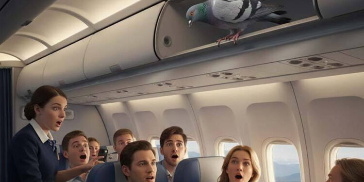 Pigeon enters Indian flight moments before takeoff.