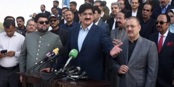 Sindh Chief Minister Syed Murad Ali Shah addresses the media