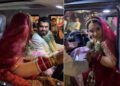 Driving in a wedding lehenga while the bride is leaving, video goes viral.