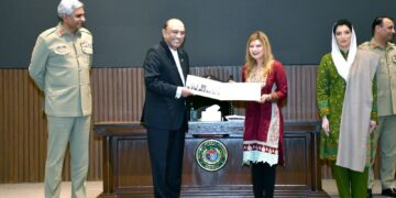 Tara Uzra Dawood,proudly received her NSW-27 certificate from H.E. Mr. Asif Ali Zardari,