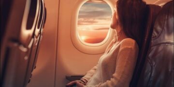 Why are window curtains removed before a plane lands?