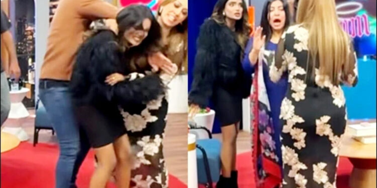 Girls fight over TikTok during live show, video goes viral.