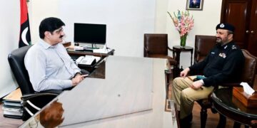 Sindh Chief Minister Syed Murad Ali Shah meets newly appointed Inspector General of Police Sindh, Javed Alam Odho,