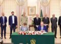 Prime Minister Muhammad Shehbaz Sharif and CDF & COAS Syed Asim Munir witnessing signing of MoU between the Government of Pakistan and SC Financial Technologies LLC,