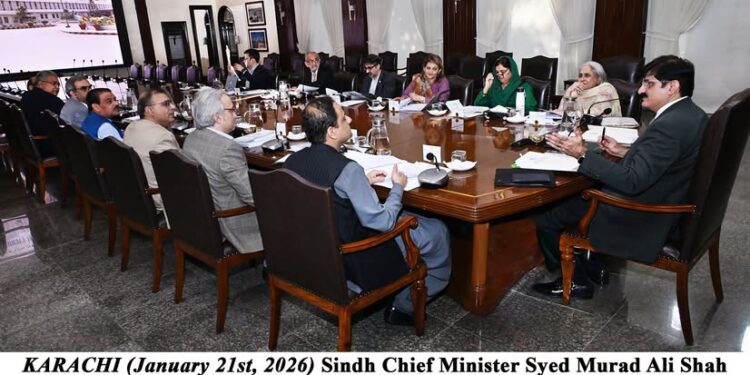 Sindh Chief Minister Syed Murad Ali Shah presides over a meeting
