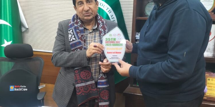 Secretary of the Karachi Basketball Association, Mr. Yaqoob Qadri, and Associate Secretary