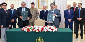 Muhammad Shehbaz Sharif, Senator Ishaq Dar, Chief of Army Staff & Chief of Defence Forces Field Marshal Syed Asim Munir, Secretary Defence Muhammad Ali,