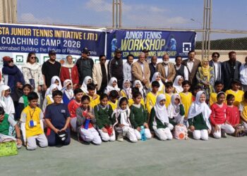 NNG STA Junior Tennis Initiative Coaching Camp at Naya Nazimabad Gymkhana.