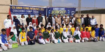 NNG STA Junior Tennis Initiative Coaching Camp at Naya Nazimabad Gymkhana.