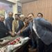 Deputy Mayor Karachi Salman Abdullah Murad and Sindh Government Spokesperson Sukhdev Assardas Hemnani Cut Cake at ABN News 3rd Anniversary