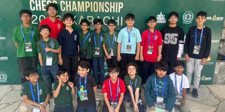 A contingent of 20 boys from Karachi Grammar School (KGS) participated in the 4th National Youth Chess Championship 2026,