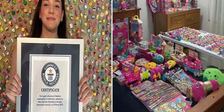 Woman sets record with huge collection of Shopkins toys.