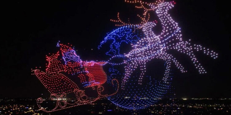 Demonstration of modern technology in China, drone show surprises the world.