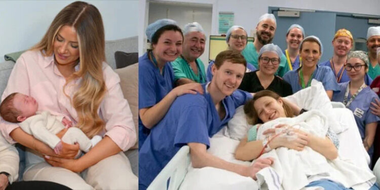 Birth of a baby from the womb of a dead woman