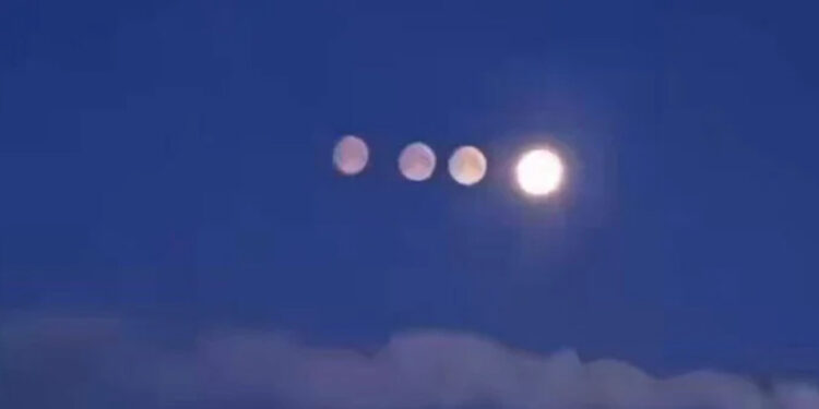 4 moons appear in the sky together after 2 suns.