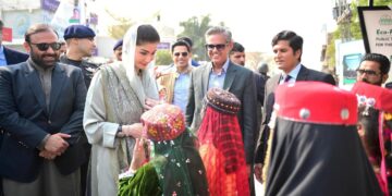 Chief Minister Maryam Nawaz Sharif was given a traditional welcome with regional drumbeats,