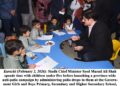 Sindh Chief Minister Syed Murad Ali Shah spends time with children under five before launching