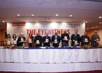 Lahore launch on 28 January 2026 of The Eyewitness by Saeed Mehdi published by Lightstone Publishers.