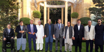 Ishtiaq Baig President PML-N Business Forum hosted reception in honor of Rana Mashhood Chairman PM Youth Program,