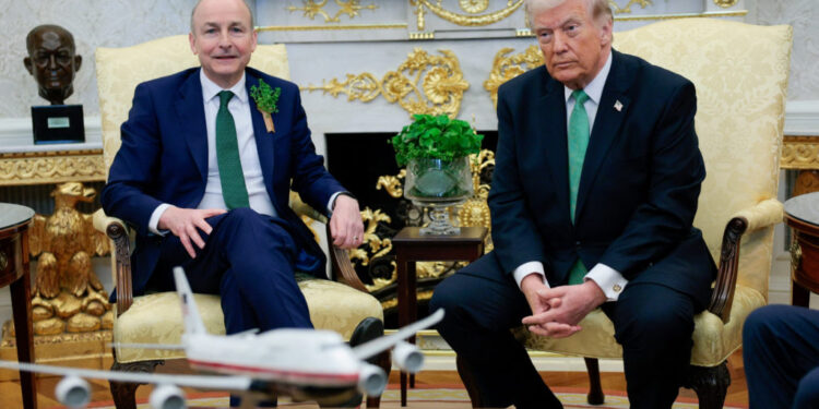 President Trump hosts Irish PM Martin on St Patrick’s Day; talks about Iran war as ‘a little excursion