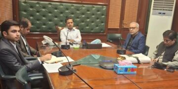 Syed Hassan Naqvi chaired a daily review meeting on Monday at his office.