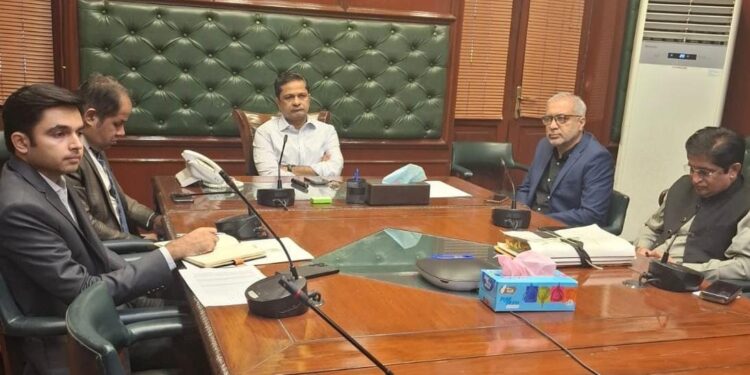 Syed Hassan Naqvi chaired a daily review meeting on Monday at his office.