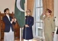 The Pakistan Mission and the Consulate General of Pakistan in New York organized a simple yet elegant flag hoisting ceremony to commemorate the Pakistan Day today.