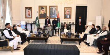 President Asif Ali Zardari meeting elected representatives and notables at Zardari House