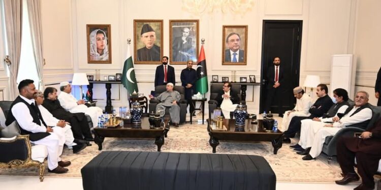 President Asif Ali Zardari meeting elected representatives and notables at Zardari House