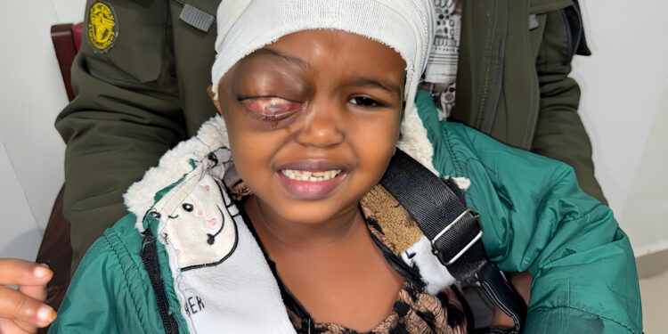 Al-Shifa Trust surgeons remove eye tumor in cross-border care.