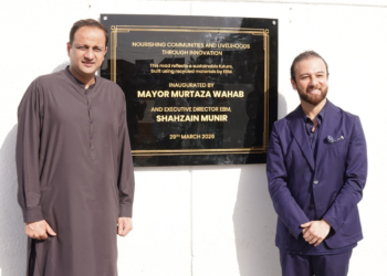 Murtaza Wahab Inaugurates Recycled Plastic Road by English Biscuit Manufacturers in Karachi