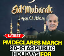 Govt announces Eid holidays for offices from March 20-21